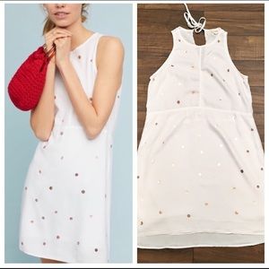 Anthropologie Cloth & Stone Rose Gold Dot Dress